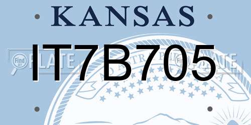 IT7B705 Kansas License Plate