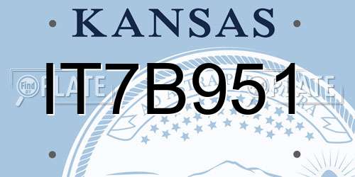 IT7B951 Kansas License Plate
