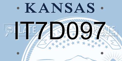 IT7D097 Kansas License Plate