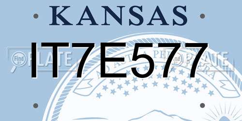 IT7E577 Kansas License Plate