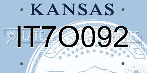 IT7O092 Kansas License Plate