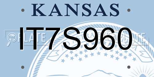 IT7S960 Kansas License Plate