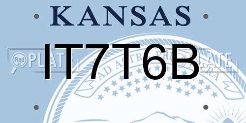 IT7T6B Kansas License Plate