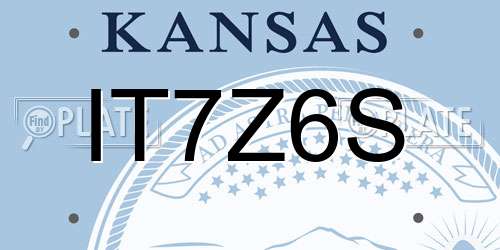 IT7Z6S Kansas License Plate