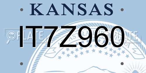IT7Z960 Kansas License Plate