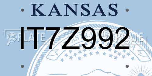 IT7Z992 Kansas License Plate