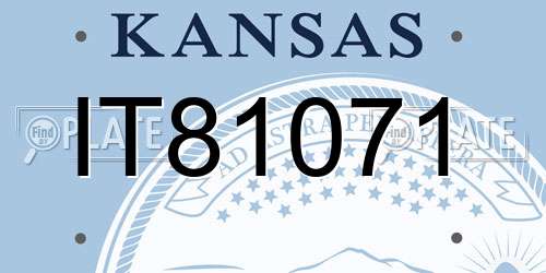 IT81071 Kansas License Plate