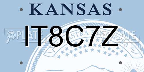 IT8C7Z Kansas License Plate