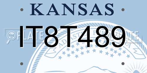 IT8T489 Kansas License Plate