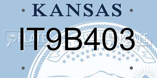 IT9B403 Kansas License Plate