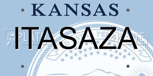ITASAZA Kansas License Plate