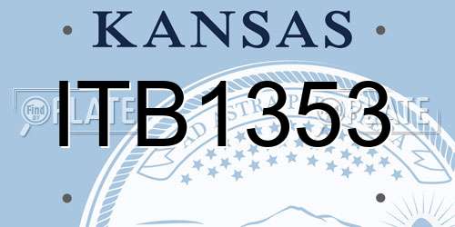 ITB1353 Kansas License Plate