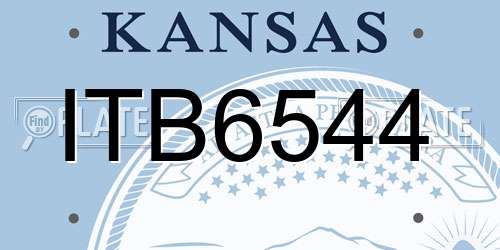ITB6544 Kansas License Plate