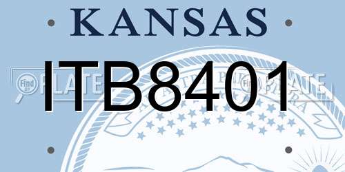 ITB8401 Kansas License Plate