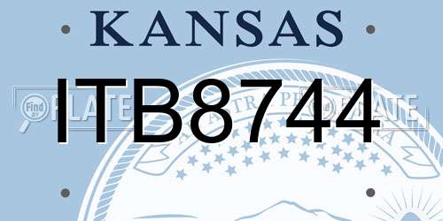 ITB8744 Kansas License Plate