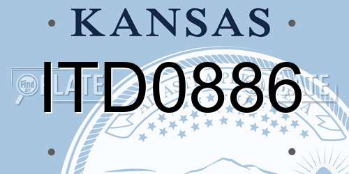 ITD0886 Kansas License Plate