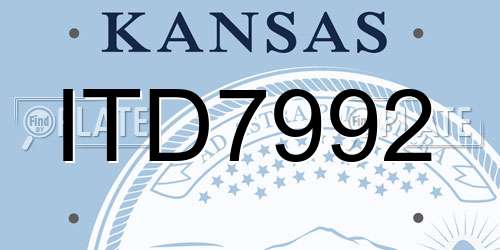 ITD7992 Kansas License Plate