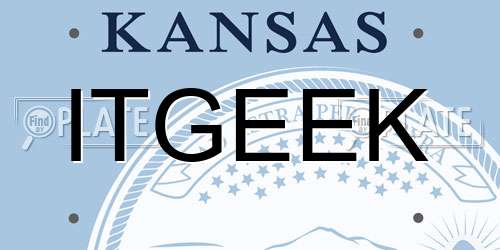 ITGEEK Kansas License Plate