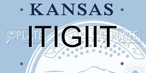 ITIGIIT Kansas License Plate