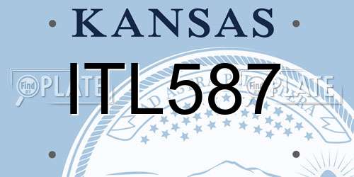 ITL587 Kansas License Plate