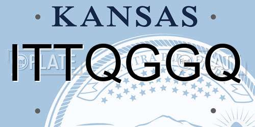 ITTQGGQ Kansas License Plate