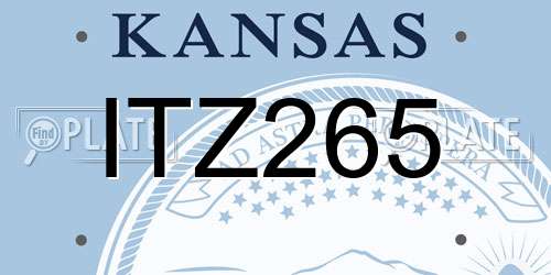ITZ265 Kansas License Plate