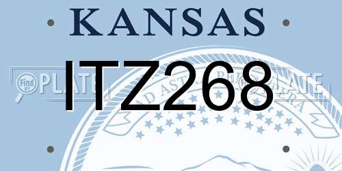ITZ268 Kansas License Plate
