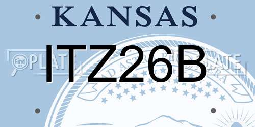 ITZ26B Kansas License Plate
