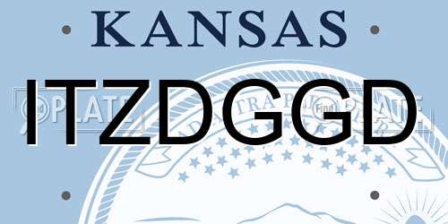ITZDGGD Kansas License Plate