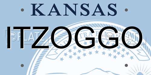 ITZOGGO Kansas License Plate