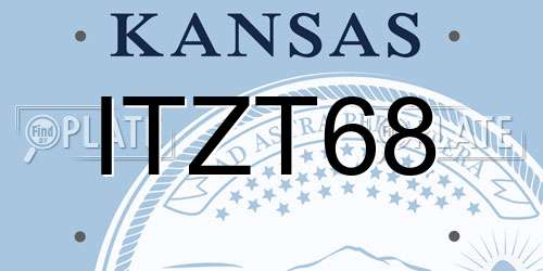 ITZT68 Kansas License Plate