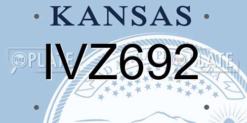 IVZ692 Kansas License Plate