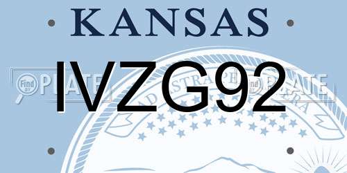 IVZG92 Kansas License Plate