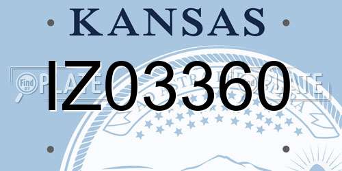 IZ03360 Kansas License Plate
