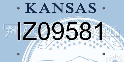 IZ09581 Kansas License Plate