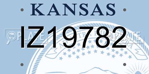 IZ19782 Kansas License Plate
