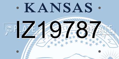 IZ19787 Kansas License Plate
