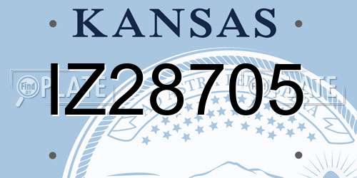 IZ28705 Kansas License Plate