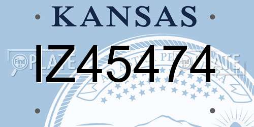 IZ45474 Kansas License Plate