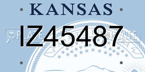 IZ45487 Kansas License Plate