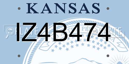 IZ4B474 Kansas License Plate