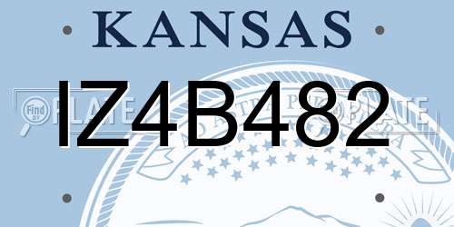 IZ4B482 Kansas License Plate