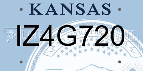 IZ4G720 Kansas License Plate
