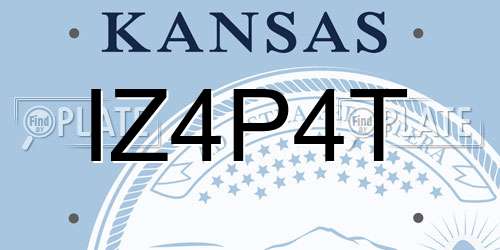 IZ4P4T Kansas License Plate