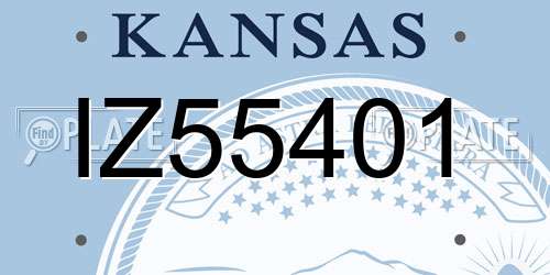IZ55401 Kansas License Plate