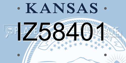 IZ58401 Kansas License Plate