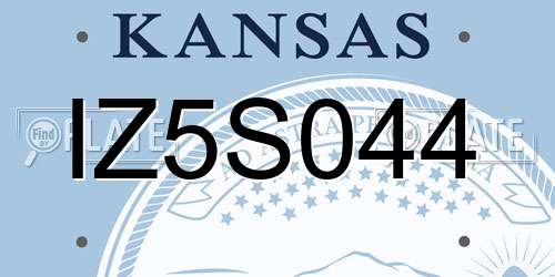 IZ5S044 Kansas License Plate
