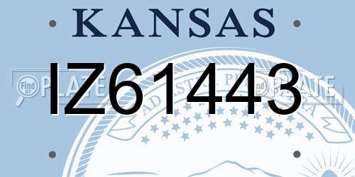 IZ61443 Kansas License Plate
