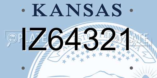 IZ64321 Kansas License Plate