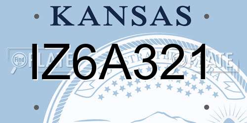 IZ6A321 Kansas License Plate